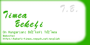 timea bekefi business card